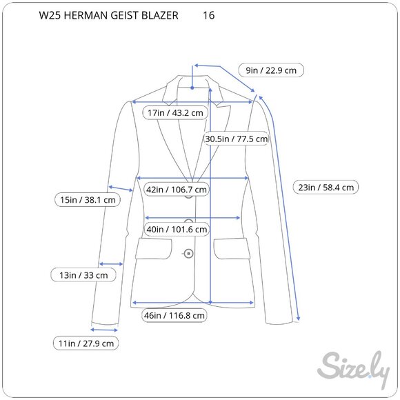 Herman Geist Crest Logo Black Wool Blazer Jacket Academia Womens 16 Lined Pocket - Picture 4 of 13